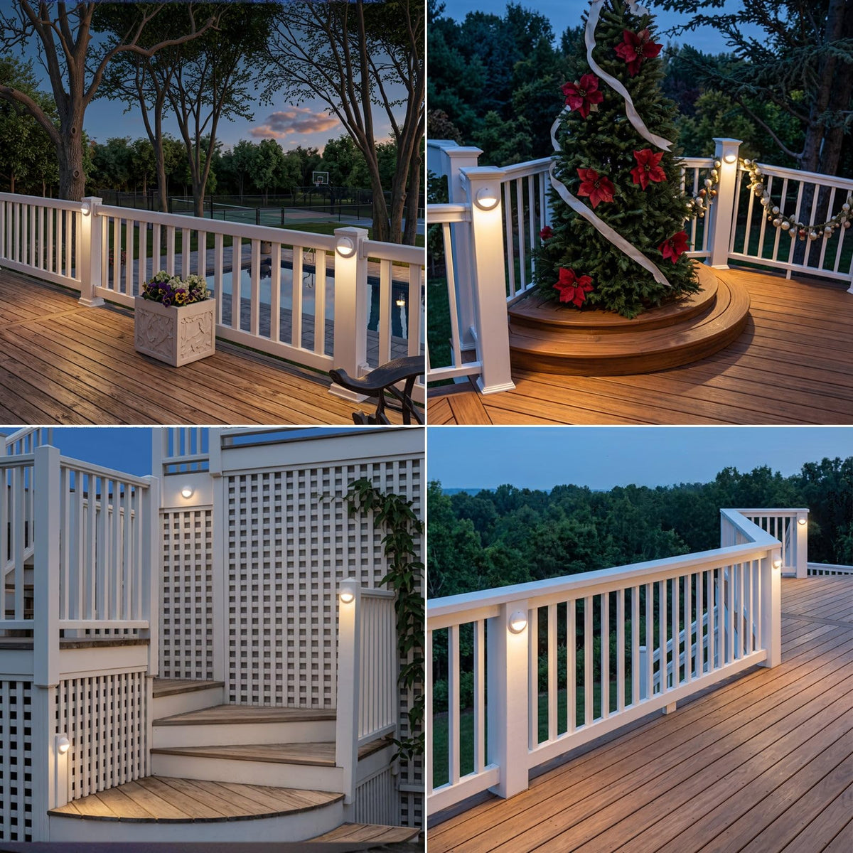 12 Pack 5CCT 3.74 Inch Low Voltage LED Deck Lights (White)