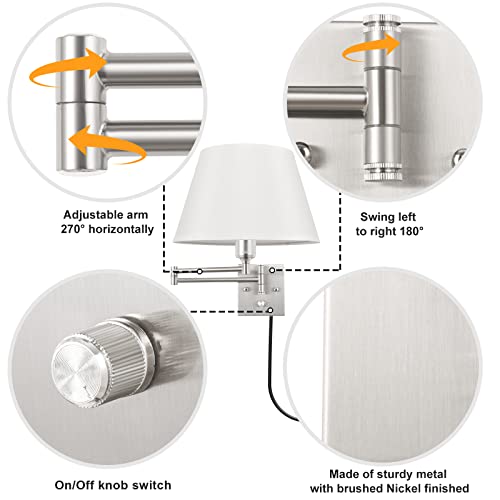 Dimmable Wall Sconce with Remote Control (White-Remote / Large)