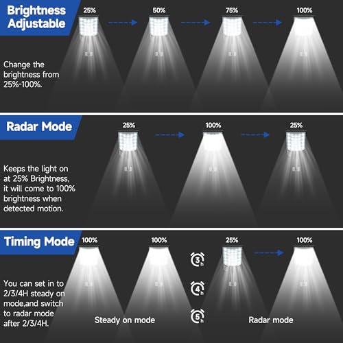 Solar Street Lights Outdoor Waterproof 4 Pack (Black / 4 Pack)