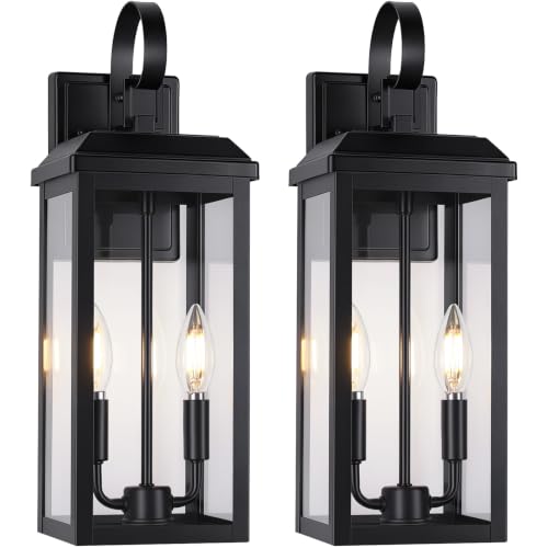 17.7" Large Outdoor Wall Lights (Matte Black / 17.8")