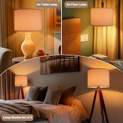 White Lamp Shades Set of 2 (White Linen)