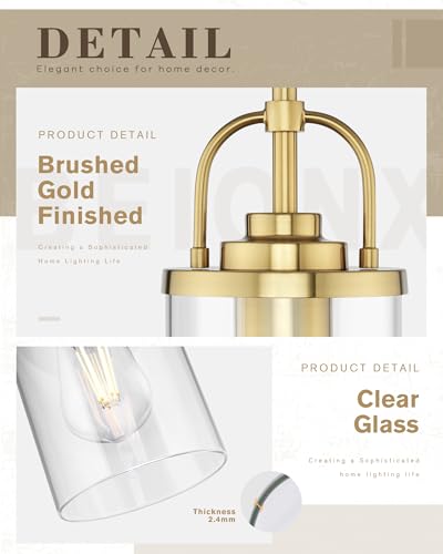 2 Pack Pendant Lights Kitchen Island (Brushed Gold / 2 Pack)