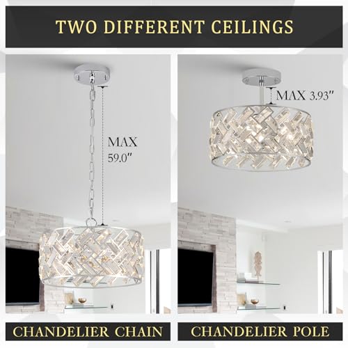 12" Chrome Crystal Chandelier (Small Chrome)
