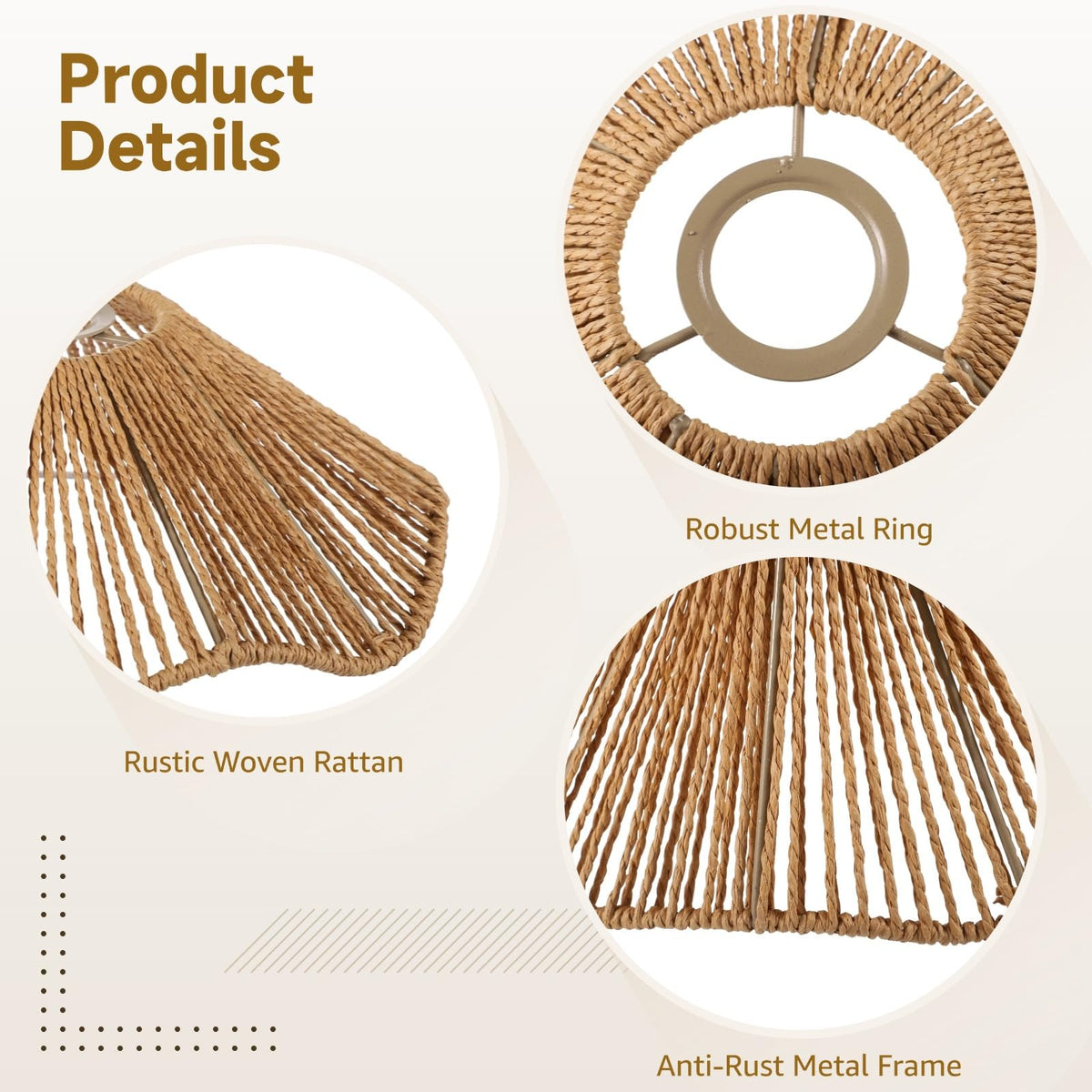 3PCS Rattan Lamp Shade (Wicker)