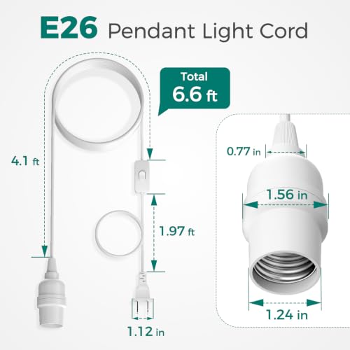 Pendant Light Cord (6.6ft - White)