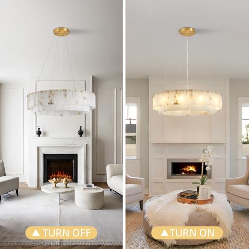 Spanish Alabaster Chandelier (Brushed Brass / 12lights)