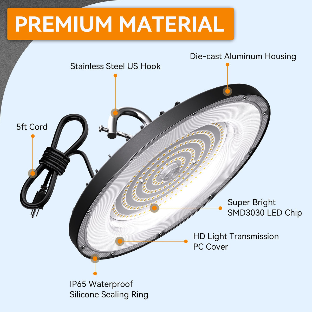 200W UFO High Bay Led Shop Lights (200W)