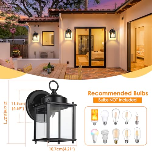 Outdoor Wall Lantern (Black / 8.27 inch)