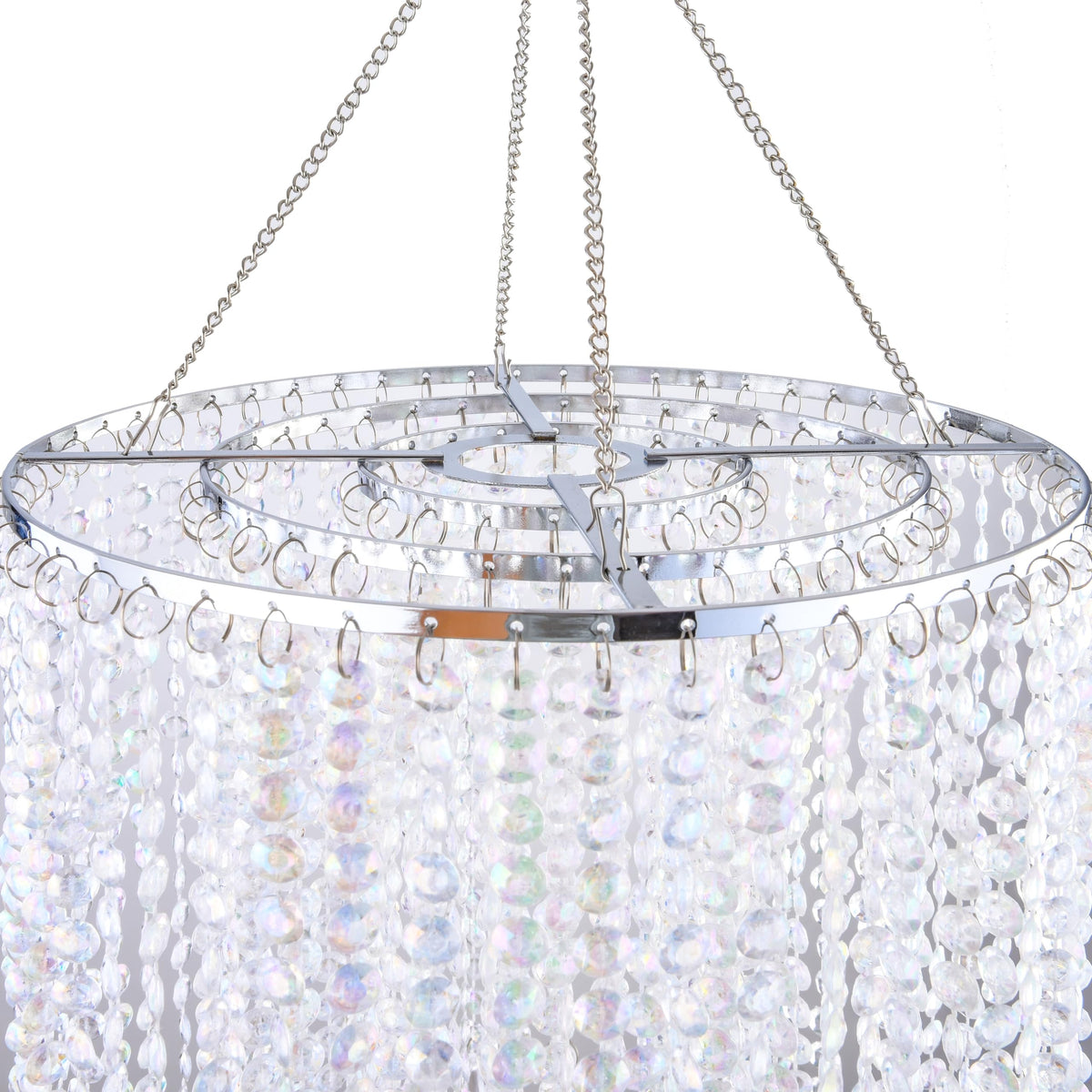 3 Tiers Modern Sparkling Acrylic Beaded Hanging Chandelier Shade (Clear-2 / Shade)