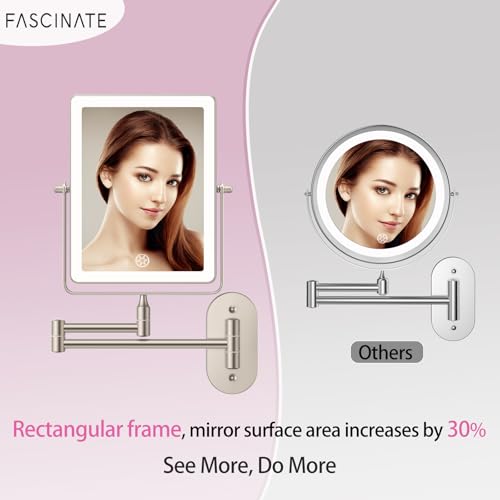 8.7" 5000mAh Rechargeable Wall Mounted Makeup Mirror (Nickel a)