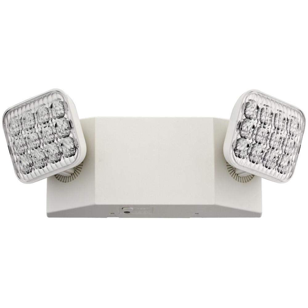 EU2 LED 2 Light White LED Emergency Fixture with 90 Minute Back Up (Generation 1 (White, 1-Pack) / Standard)