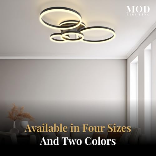 Chloe Flush Mount Ceiling Light (Metallic Gold / 5 Circles / Cool White)