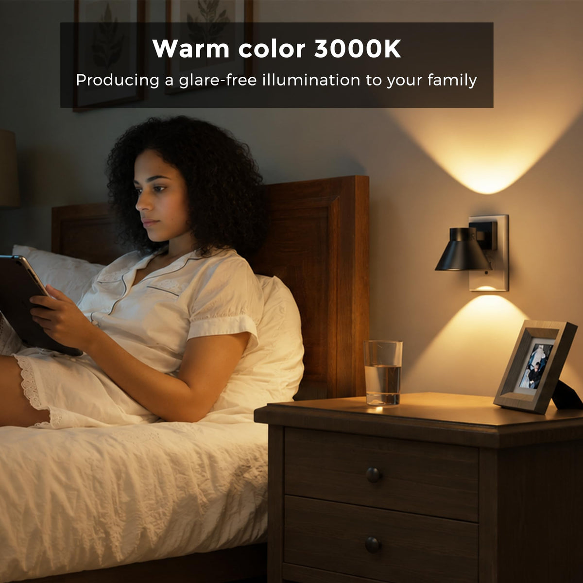 Projector Night Light Plug in (Black / 2 Pack)