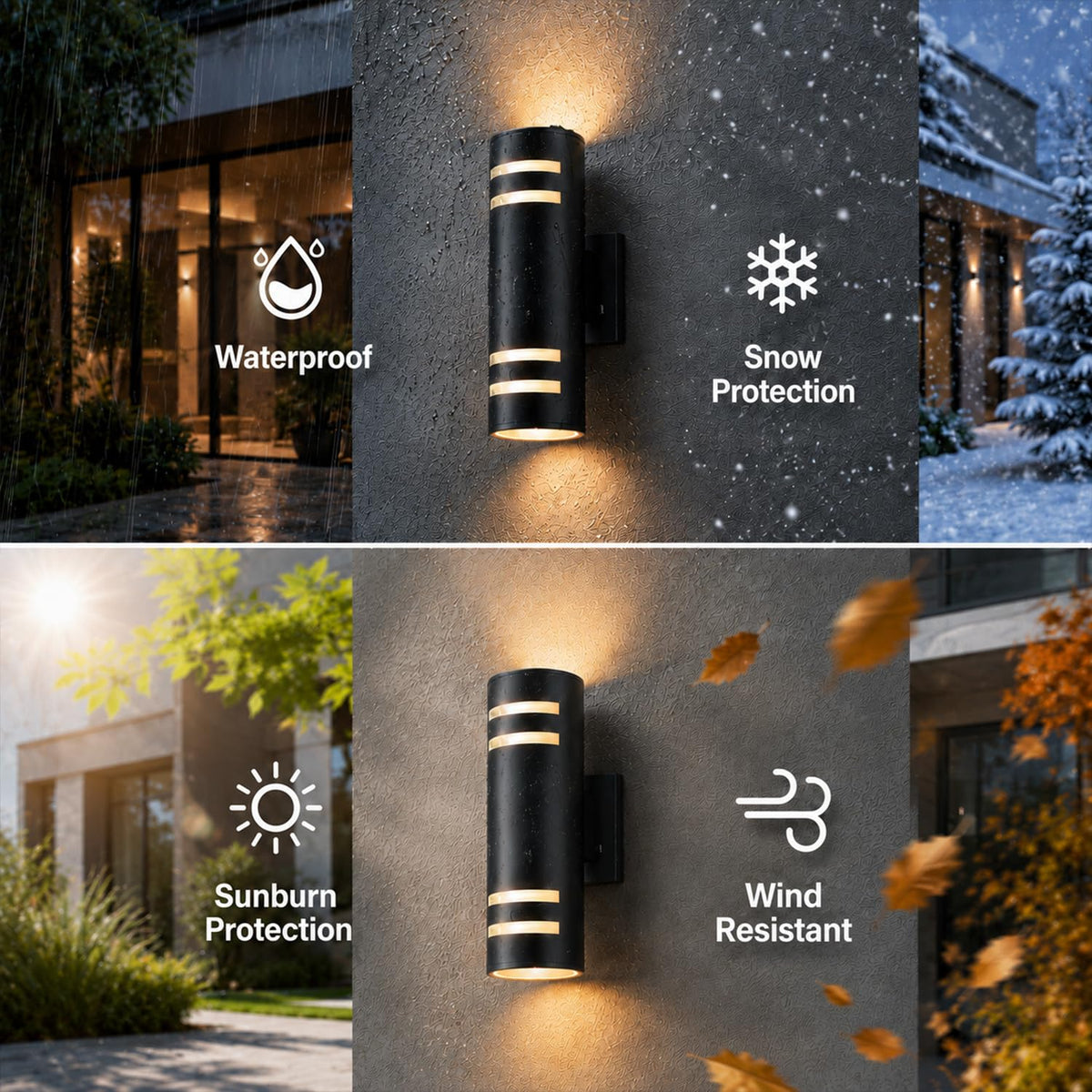 Outdoor Wall Lights (Black-C)