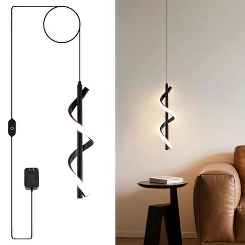 Plug in Pendant Light (Black,Dimmable)