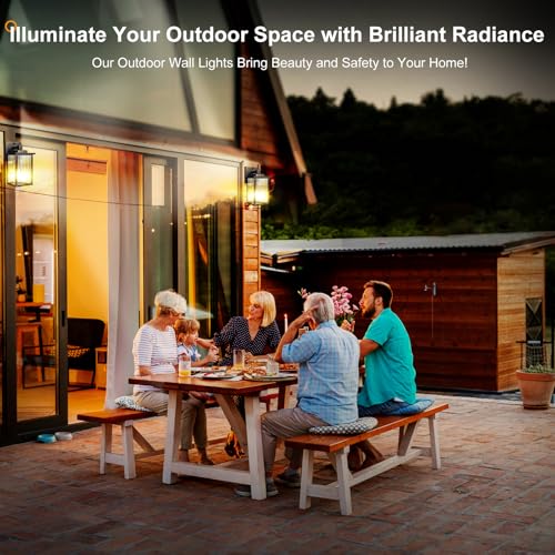 Black Brush Gold Dusk to Dawn Wall Mount Porch Lights (Black Brush Gold / 10.6''-1 Pack)