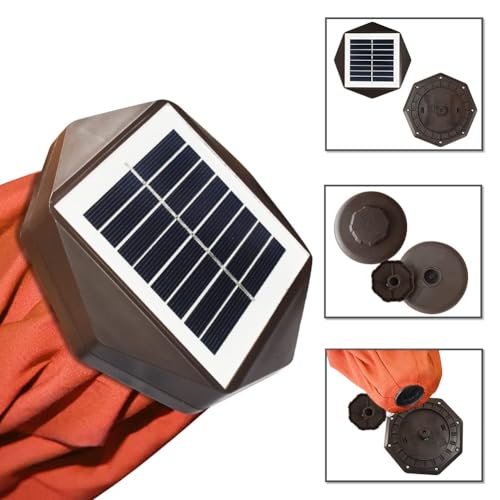 USA 10-Year-Non-Fading 10ft Market Patio Umbrella, Commercial Grade Table Sun Umbrella with 80 Solar LED Lights, Crank Open, Windproof & UPF 50+ UV Protection for Garden, Deck, Pool, Backyard, No Tilt, Rust (Rust / 10FT(Single Vent No Tilt))