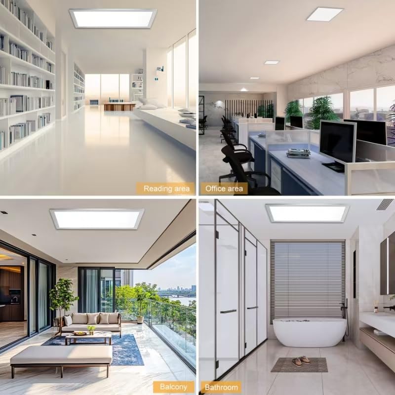 2'x4' 5500 Lumen 4 Pack LED Flat Panel (White 4 Pack / 2x4 Feet)