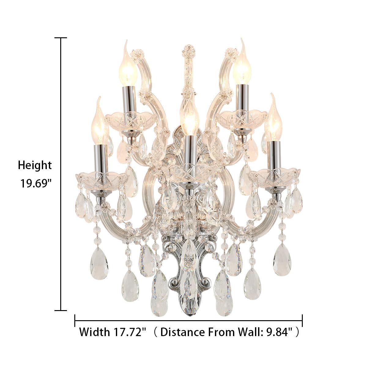 Large Modern Crystal Wall Sconce (YL6035C-5)