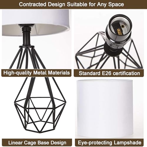 Small Table Lamp Set of 2 Black (Black 2 pack)