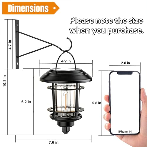 2 Pack Solar Lanterns Outdoor (Warm White)