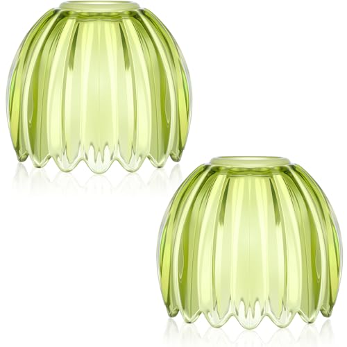 2 Pcs Glass Tulip Lamp Shade (Green)