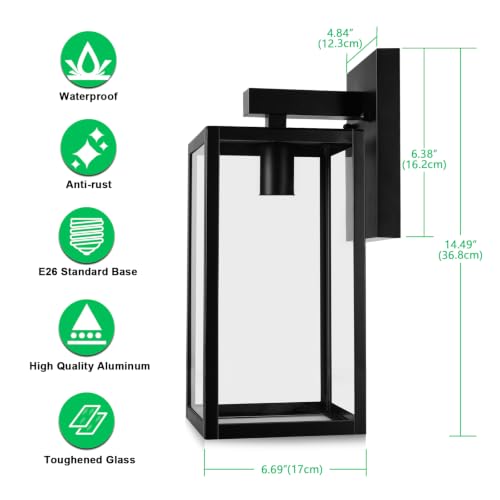 Outdoor Wall Light Fixture (Black / XX-Large)
