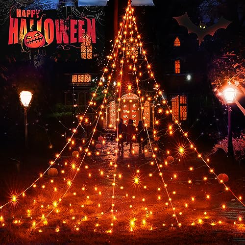 Halloween Giant Spider Web Lights