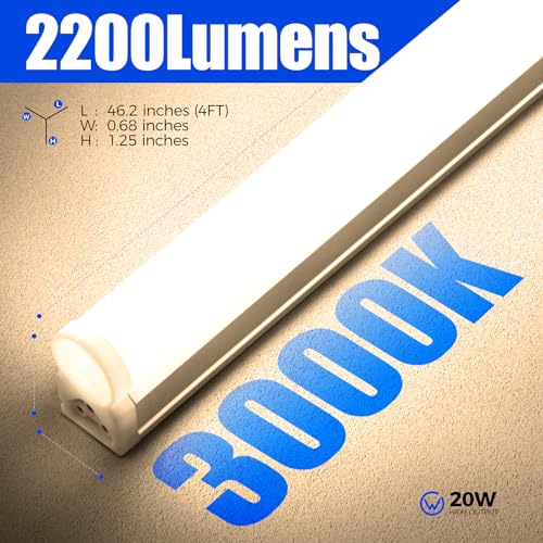 12 Pack T5 LED Shop Light 4FT (3000K Warm White / 12 Packs)