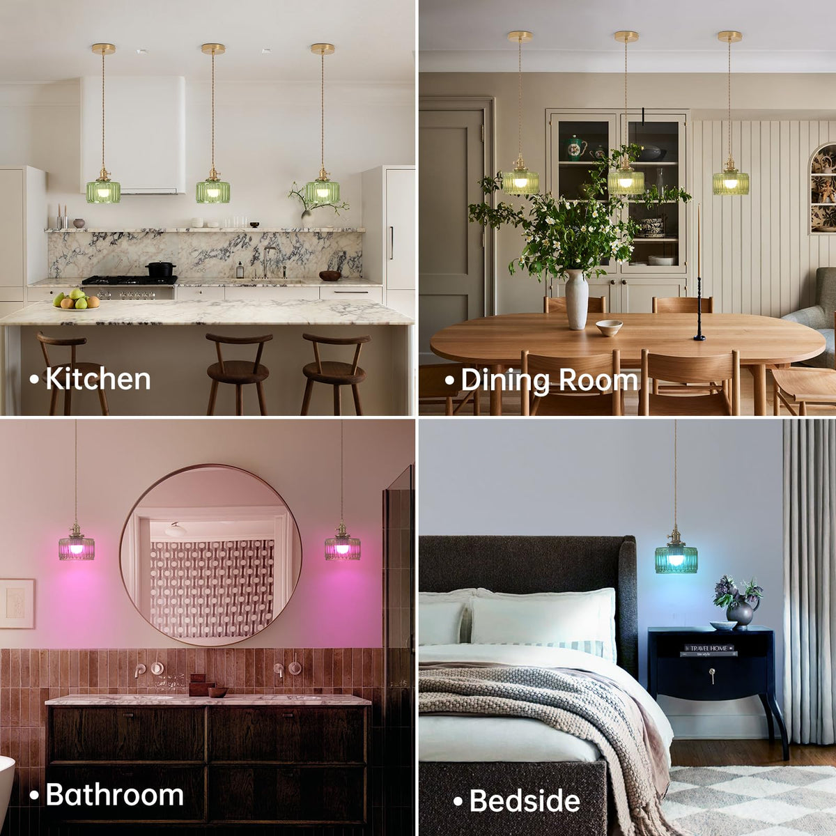 Battery Operated Pendant Light 5000mAh Rechargeable Chandelier with Remote Control Wireless Adjustable Hanging Green Striped Light for Kitchen Island Dining Room Hallway (Z-Striped Green new)