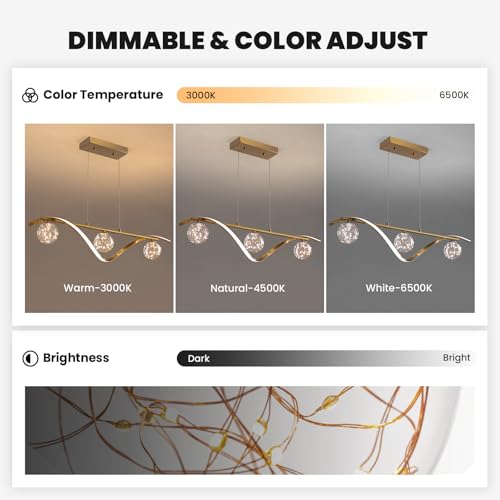 Dimmable Kitchen Island Lighting (Gold)