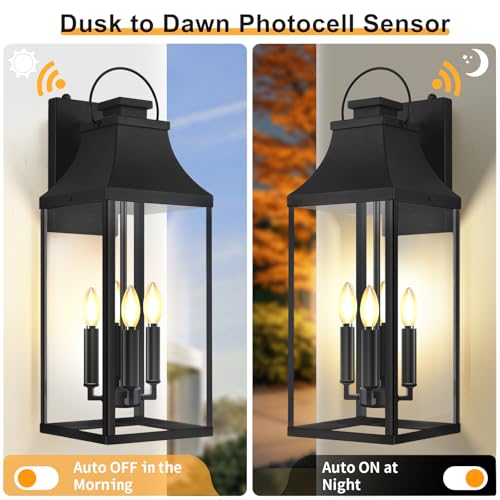 25 Inch Dusk to Dawn Outdoor Wall Sconce (Dusk to Dawn / 25 Inch)