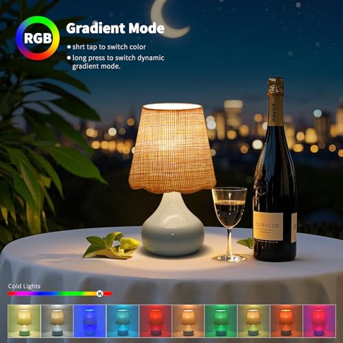 Cordless Table Lamp Rechargeable (Light Blue / Cordless)