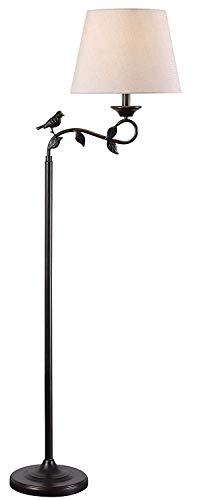 Birdsong Swing Arm Floor Lamp with Oil Rubbed Bronze with Gold Highlights Finish (Swing Arm Floor Lamp / Oil Rubbed Bronze with Gold Highlights)