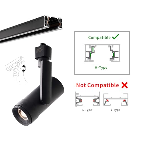 5 Color Zoomable LED Track Lighting Heads (Black)