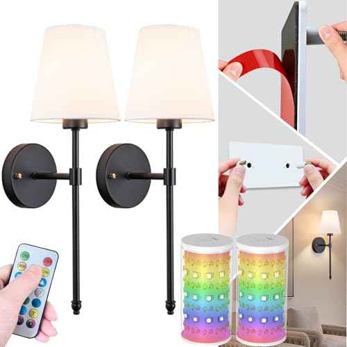 Peel and Stick Wall Sconces (Black / 19.68inch)