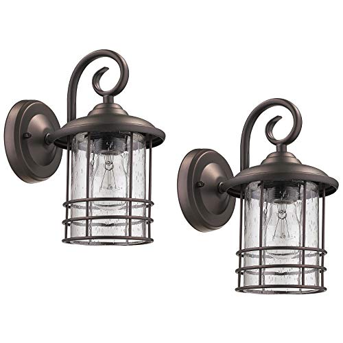 2 Pack 5.5" Narrow Oil Rubbed Bronze Vintage Farmhouse Porch Light (Bronze / 2 Pack H9.8")