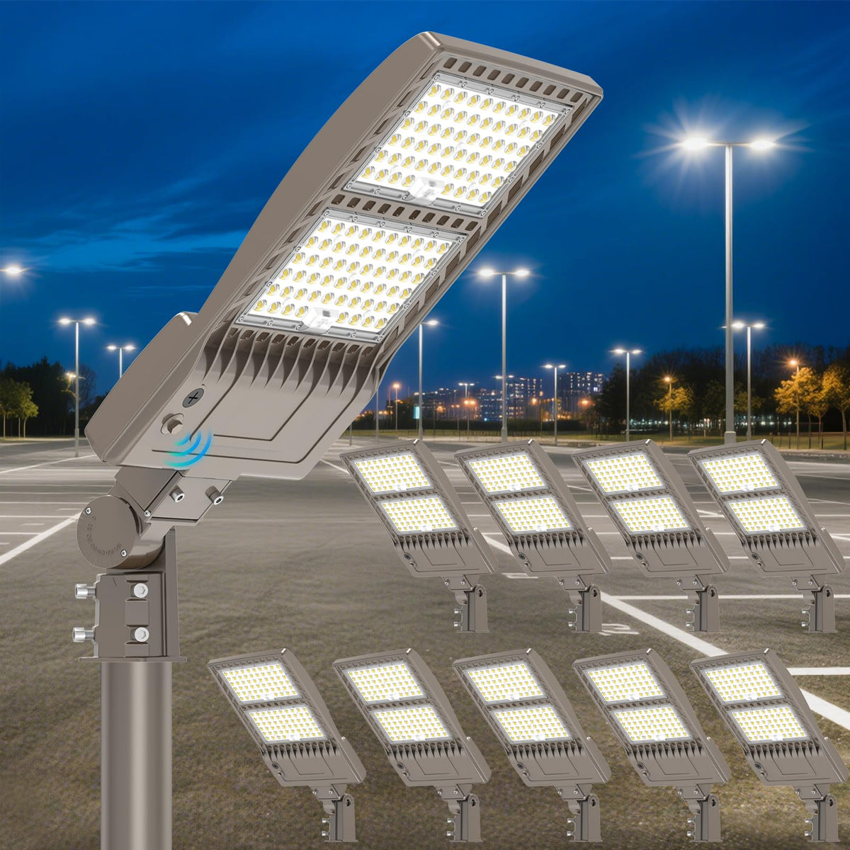 10Pack 400W LED Parking Lot Light with Photocell 60000LM ETL Listed LED Flood Pole Lights 5000K IP65 Waterproof 100 (400W)