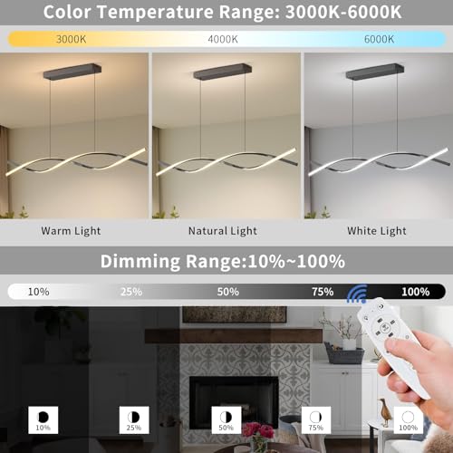 Modern Ceiling Pendant Lights (B-Black / 57inch)