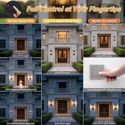 2 Pack Motion Sensor LED Outdoor Lights (Motion Sensor- 2 PACK / Black)