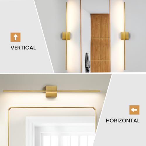 Gold Bathroom Light Fixtures Over Mirror (Gold / 39Inch)