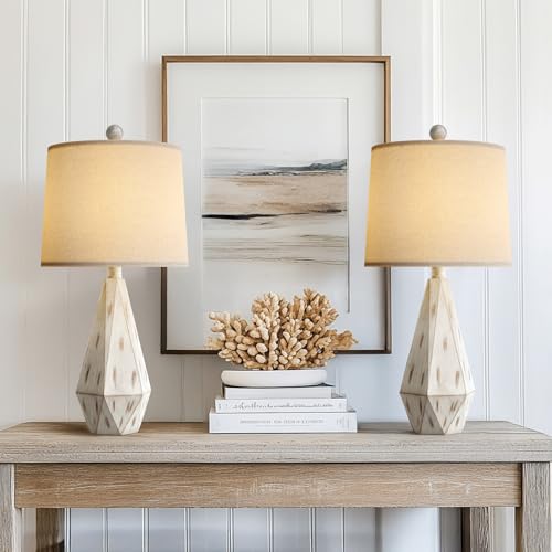 23'' Farmhouse Table Lamps Set of 2 (Medium - Washed White)