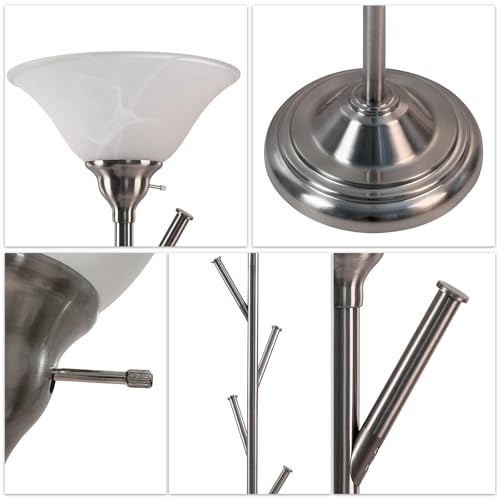 Tall Floor Lamp for Living Room (Brushed Nickel)