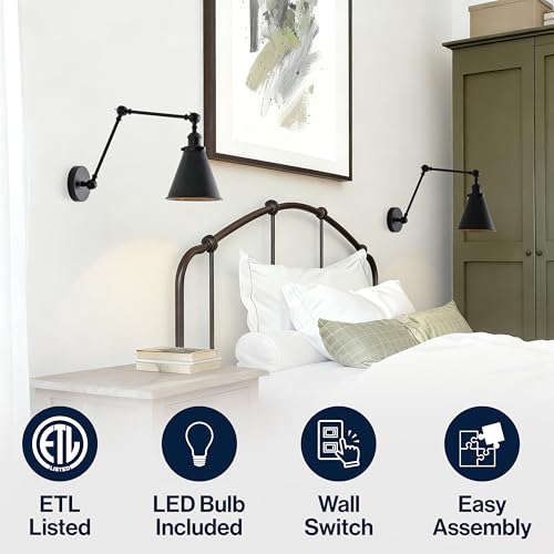 Rover 1 Light Wall Sconce 7" (Black / Set of 2)