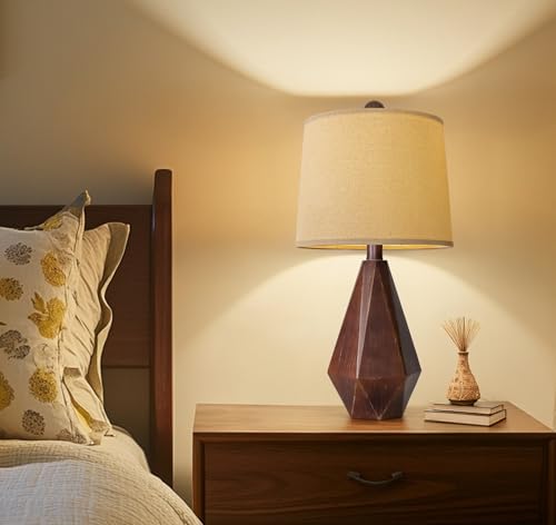 20.25" Farmhouse Table Lamps Set of 2 for Night Stands (Small - Antique Brown)