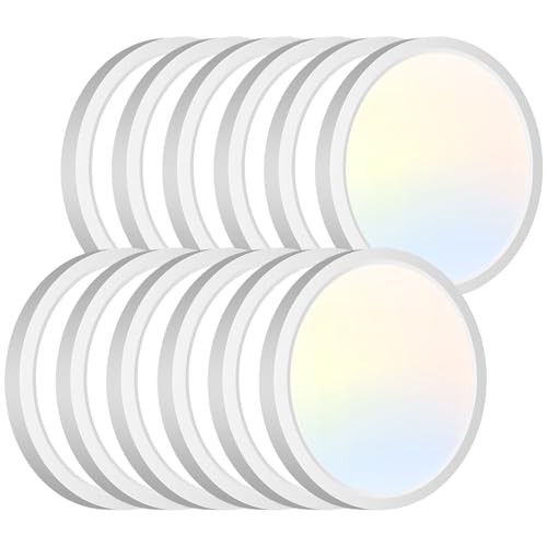 12Pack LED Flush Mount Ceiling Lights (White / 6.5in-12Pack)