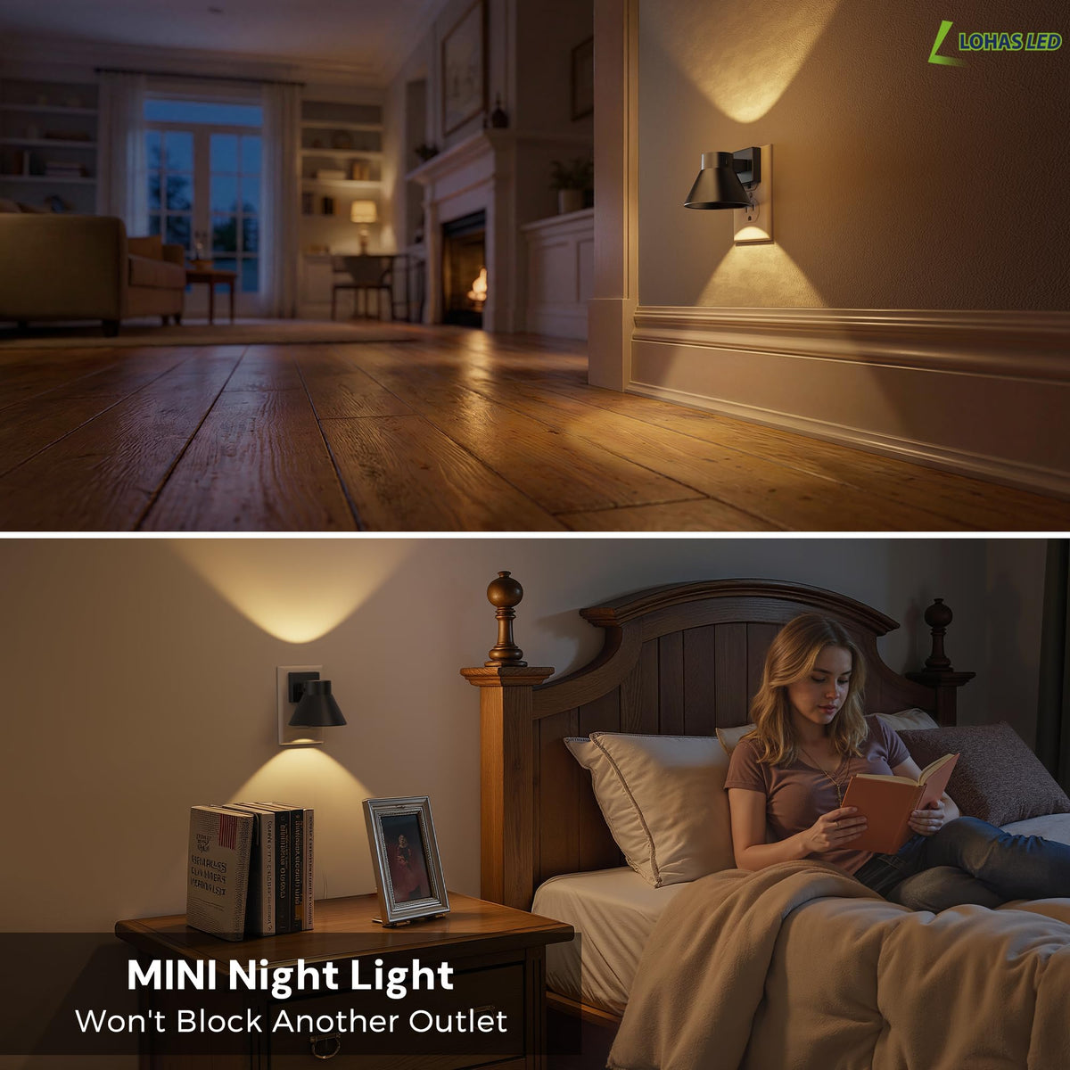Projector Night Light Plug in (Black / 1 Pack)