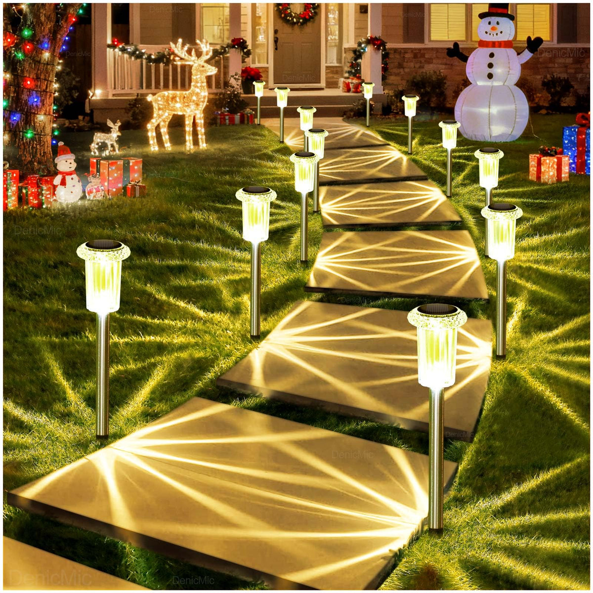 Solar Garden Lights Outdoor Waterproof Warm White LED 15 Pack (Warm White 15Pack)