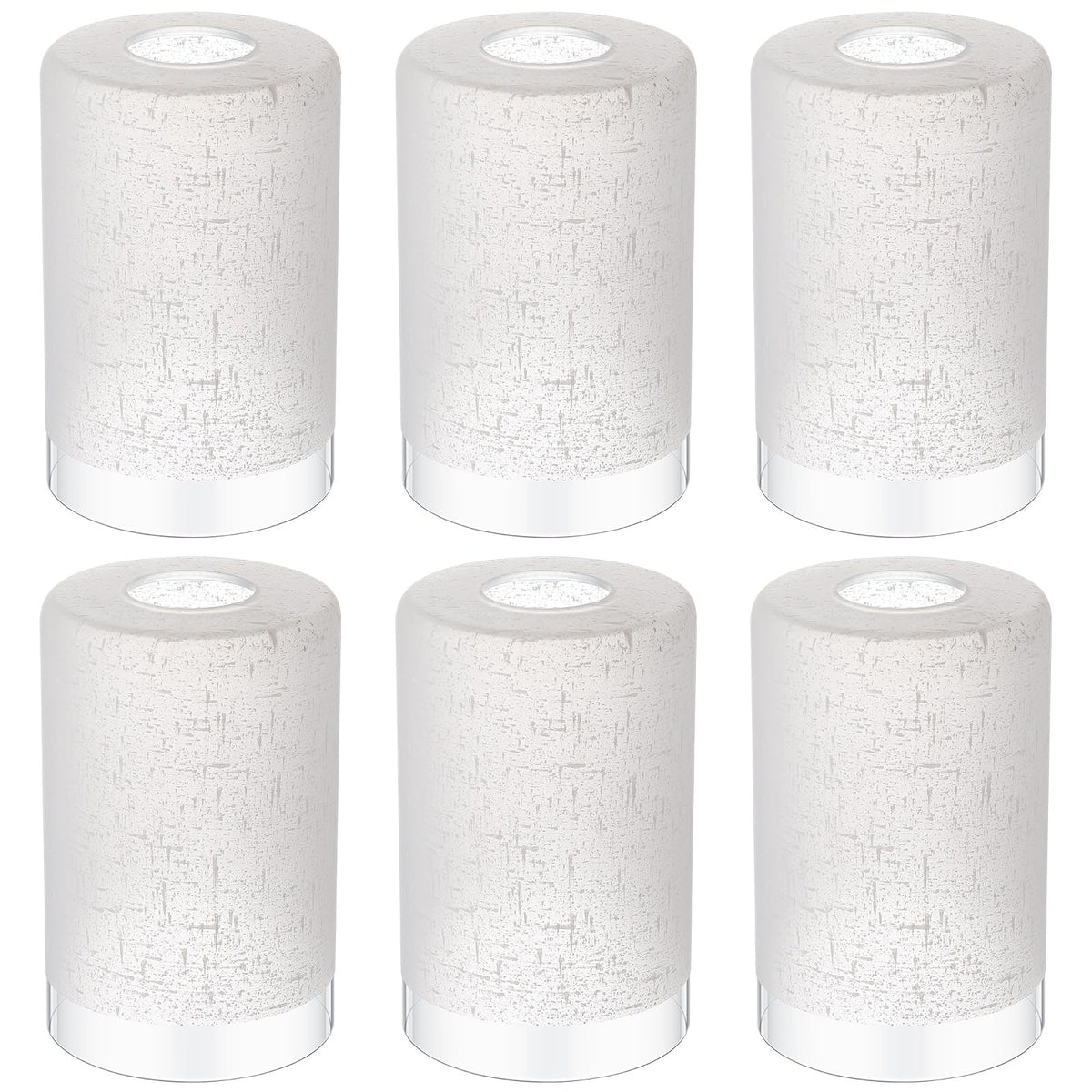 6 Pack White Linen Frosted Glass Lamp Shade 1 (White / Linen Frosted)
