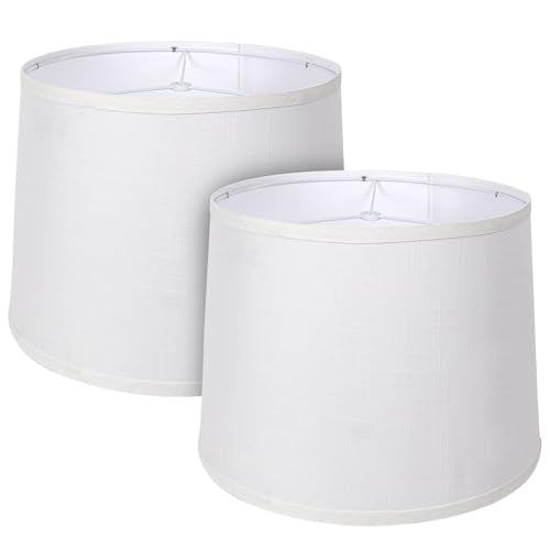Drum Lamp Shades Set of 2 (Fabric White)